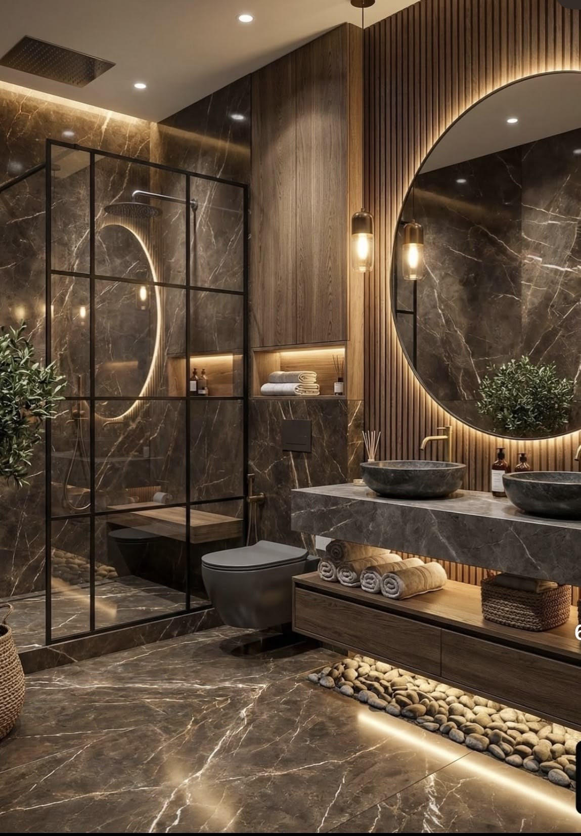 Donker marmer luxe badkamer